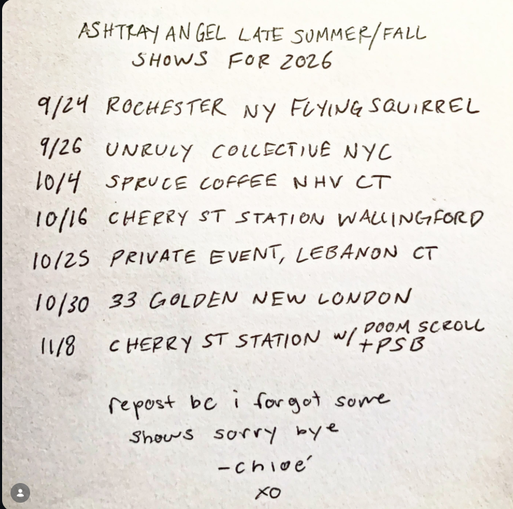 Flyer for Ashtray Angel