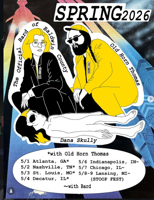 Flyer for The Official Bard of Baldwin County, Dana Skully