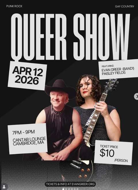 Flyer for Evan Greer, Paisley Fields