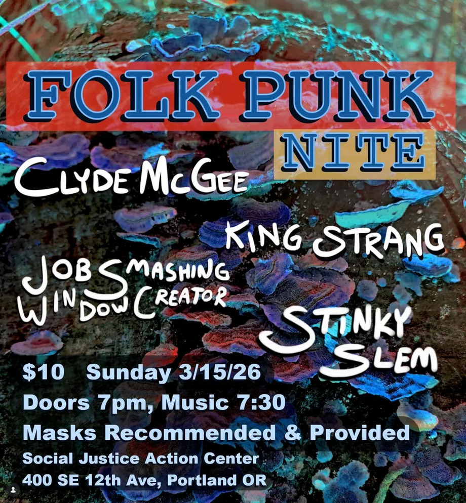 Flyer for Job Smashing Window Creator, Slinky Slim, Clyde McGee, King Strang