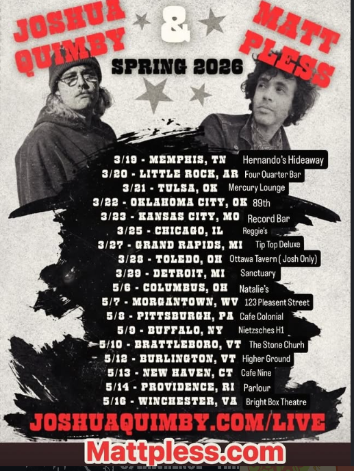 Flyer for Matt Pless, Joshua Quimby
