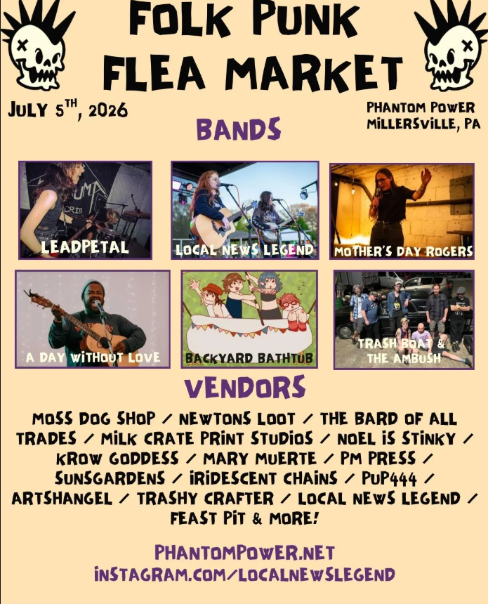 Flyer for Local News Legend, A Day Without Love, Mother's Day Rogers, Backyard Bathtub, Leadpetal, Trash Boat and The Ambush