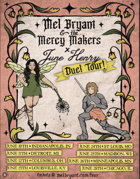 Flyer for June Henry, Mel Bryant and The Mercy Makers, Sarah Krohn