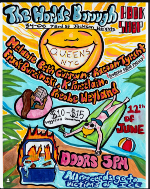 Flyer for Racoon Tyrant, Frank Burzinski, Melanie Beth Curran, K Porcelain, Pheobe Weyland