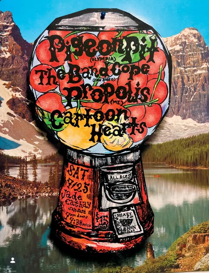 Flyer for Propolis, Pigeon Pit, The Band Cope, Cartoon Hearts