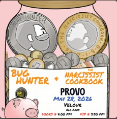 Flyer for The Narcissist Cookbook, Bug Hunter, Jam Mechanics