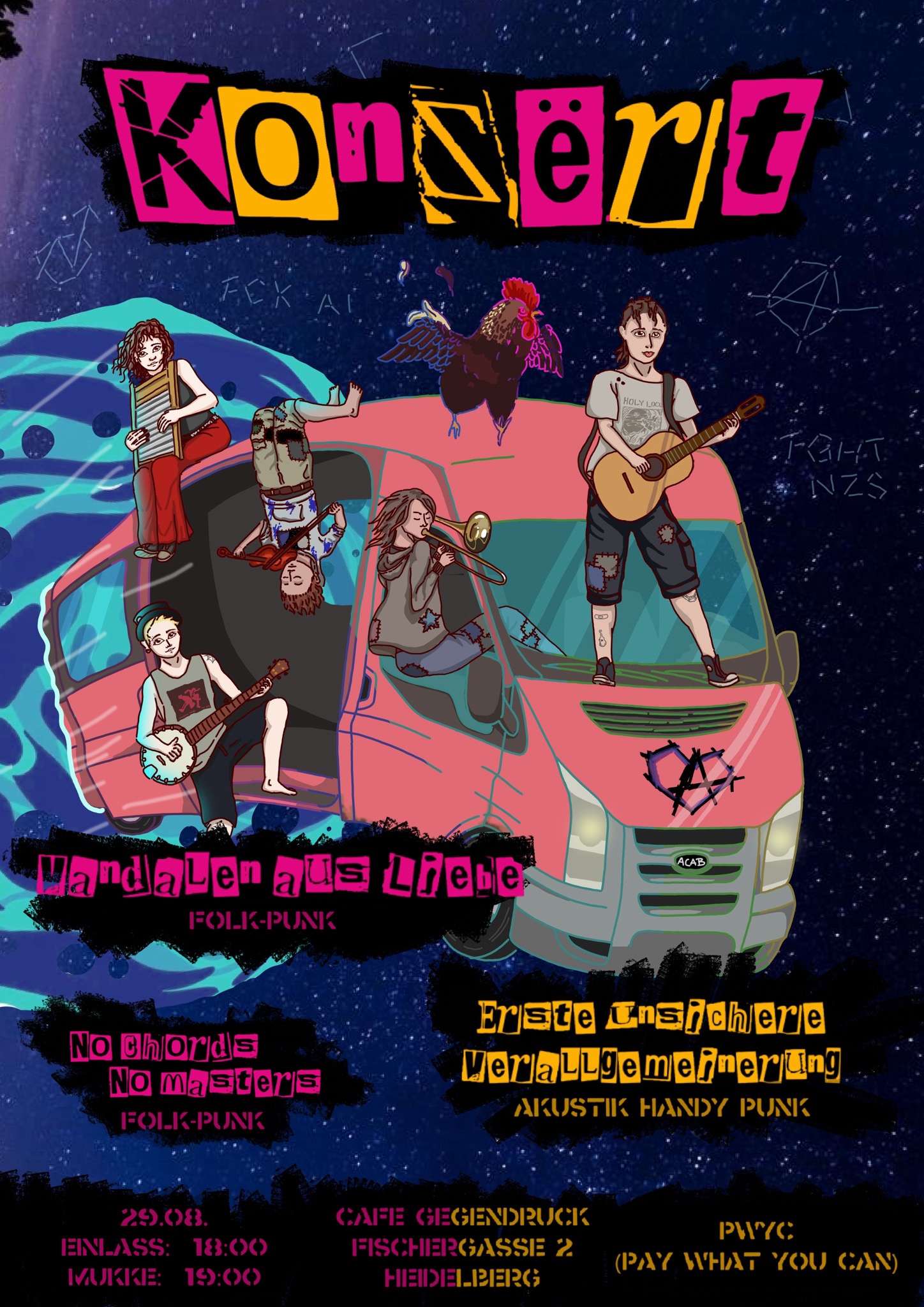 Flyer for Vandalen Aus Liebe, Erste Allgemeine Verunsicherung, No Chords No Master