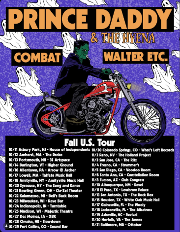 Flyer for Walter Mitty and His Makeshift Orchestra, Prince Daddy and The Hyena, Combat