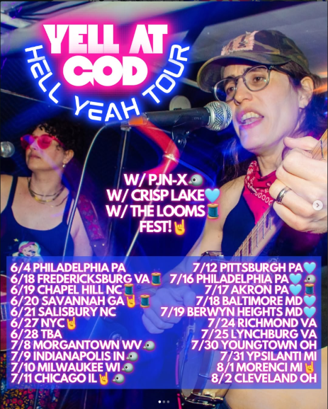 Flyer for The Last Arizona, Yell At God, The Looms, Ratwyft, Vivian Grey